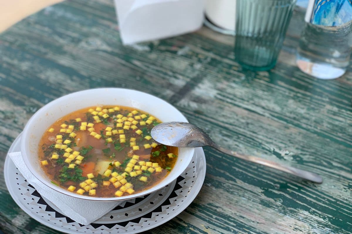 A bowl of soup