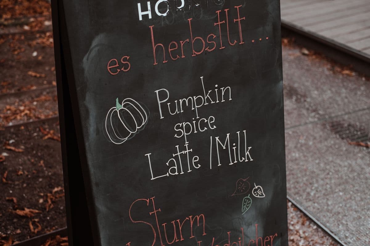 A handwritten chalkboard menu