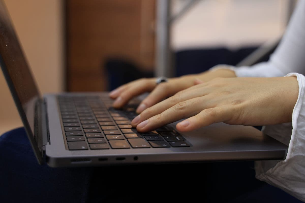 Typing an opinion on a keyboard