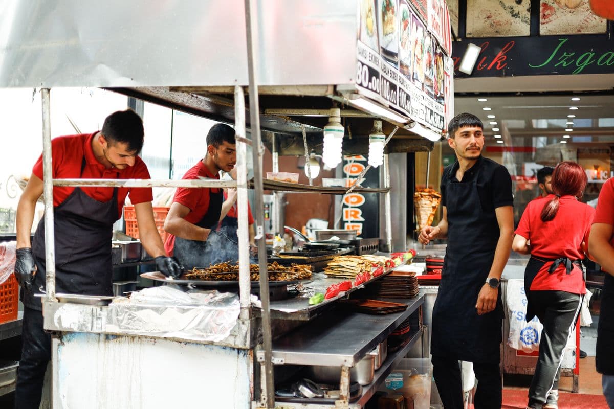 Chefs during a busy service