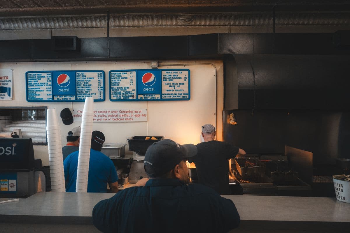 A commercial kitchen