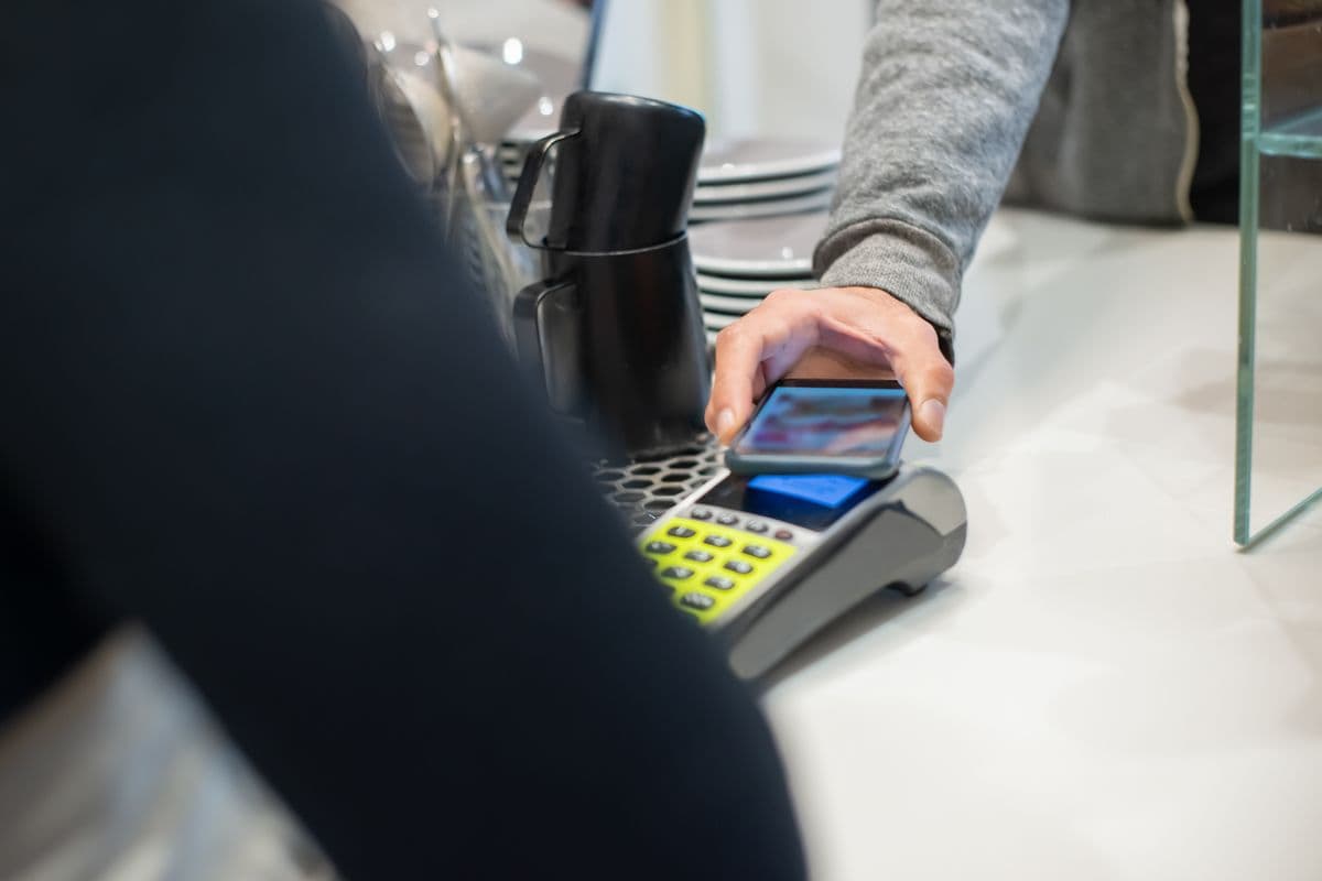 A mobile payment on a phone